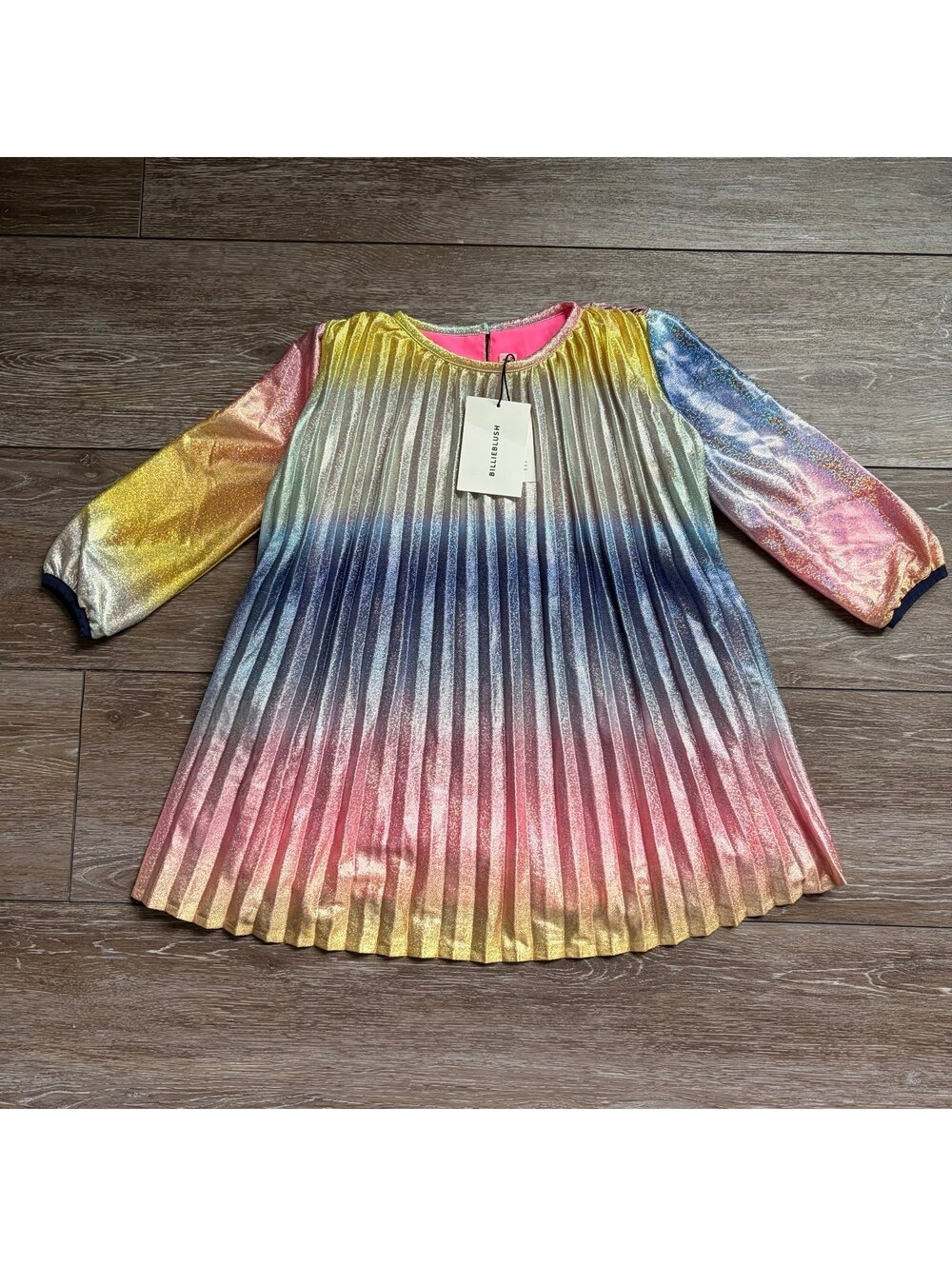 Billie Blush Rainbow Sparkle Pleated Dress